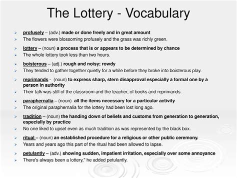 lottery synonym|lottery words.